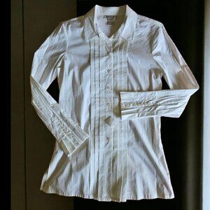 Fashionable Pleated Elegant White Shirt- NWT- Size 6
